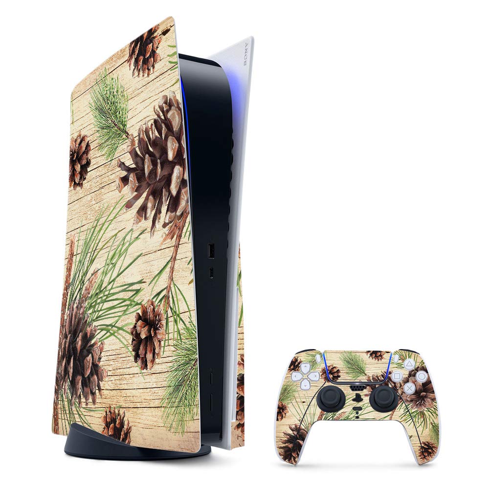 MightySkins Gaming Skin for PS5 / PlayStation 5 Bundle - Pine Collage | Protective Viny wrap | Easy to Apply and Change Style | Made in The USA
