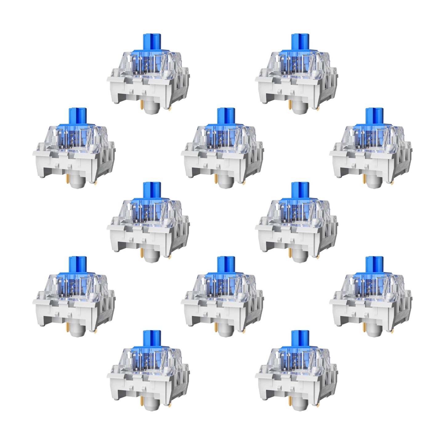 Zhouwang Blue Switch 3 Pin Mechanical Keyboard Switches Dustproof Accurate Typing Clicky Tactile Feel for DIY Gaming Keyboard with 3 Kailh Box Clicky Switches(87+3Pcs)