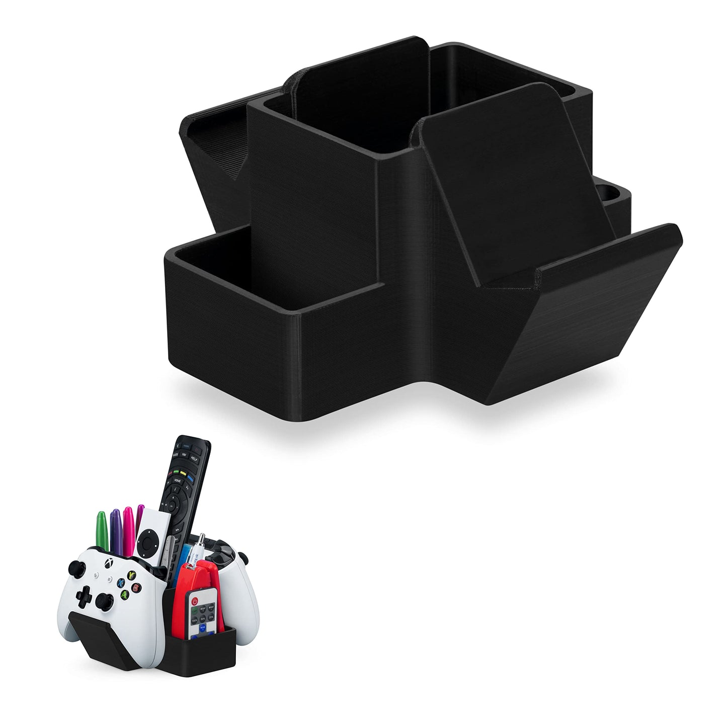 Dual Game Controller, TV Remote Control & Stationary Storage Desktop Organizer Holder, Universal Design for Xbox ONE PS5 PS4 PC