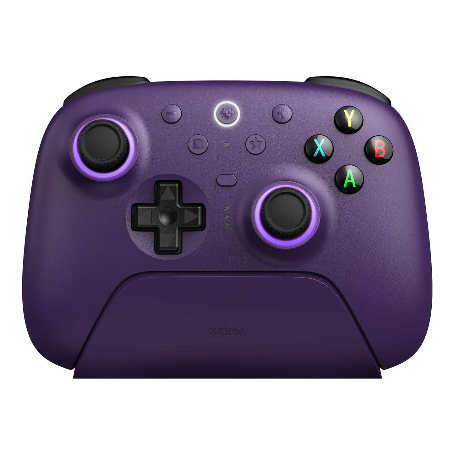 8Bitdo Ultimate 2 Wireless Gaming Controller with TMR Joysticks Switchable Hall Effect/Tactile Triggers 8Speed Wireless Tech Charging Dock RGB Fire Ring for PC & Android - Purper
