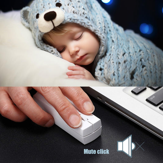 elec Space Wireless Mini Finger Mouse - Silent Bluetooth & 2.4GHz, Ergonomic, Portable, White, Model 78b13e75-39f1-493b-a83c