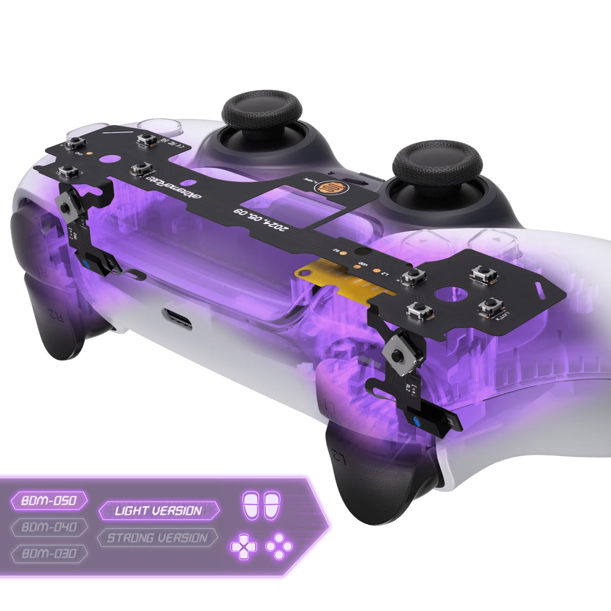 eXtremeRate Light Version Whole Clicky Kit V2 for PS5 Controller BDM-050 Shoulder Face Buttons Micro Switch L2R2 Clicky Hair control button Kit and Tactile L1R1 Face Buttons Mouse Click for PS5 Controller