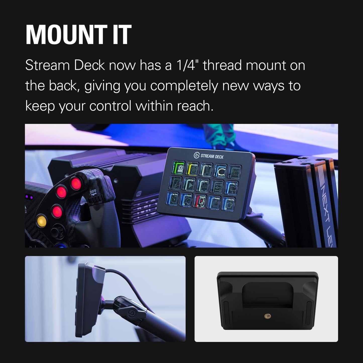 Elgato Stream Deck Workflow Controller with Customizable Macro Keys, Black, Model 20GBL9901, Compatible with OBS, Twitch, Discord, Teams, Photoshop