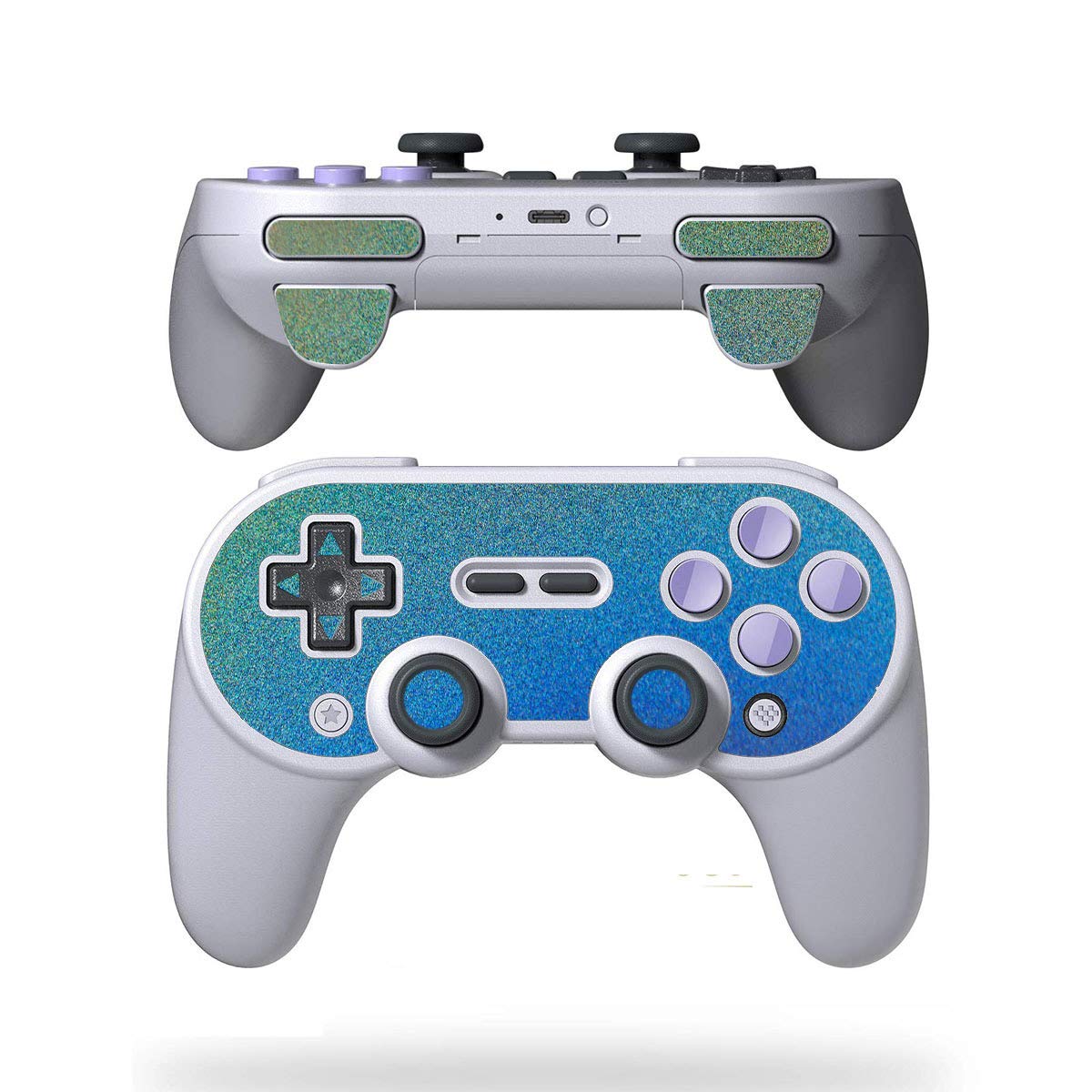 SopiGuard Skin for 8BitDo SN30 Pro+ Controller Precision Cut Vinyl Sticker Wrap (3M Flip Psychedelic Rainbow)