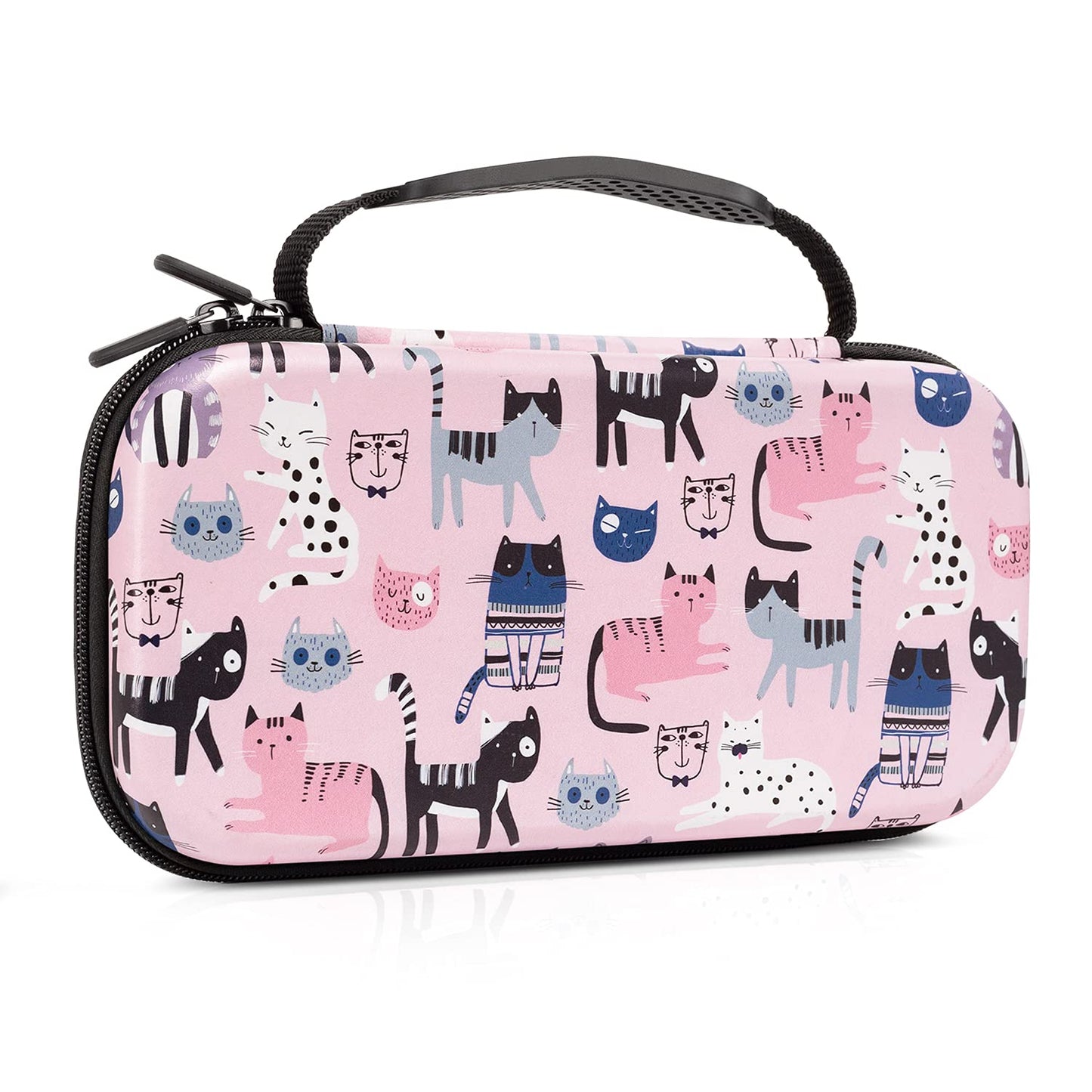 Nintendo Switch Case OLED Model 2021 Carry Case for Nintendo Switch 2017 for Women Girls-Travel Storage Bag Shockproof Hard Shell Case with 16 Game Card Slot for Switch Console Joy-Con & Accessories Cat