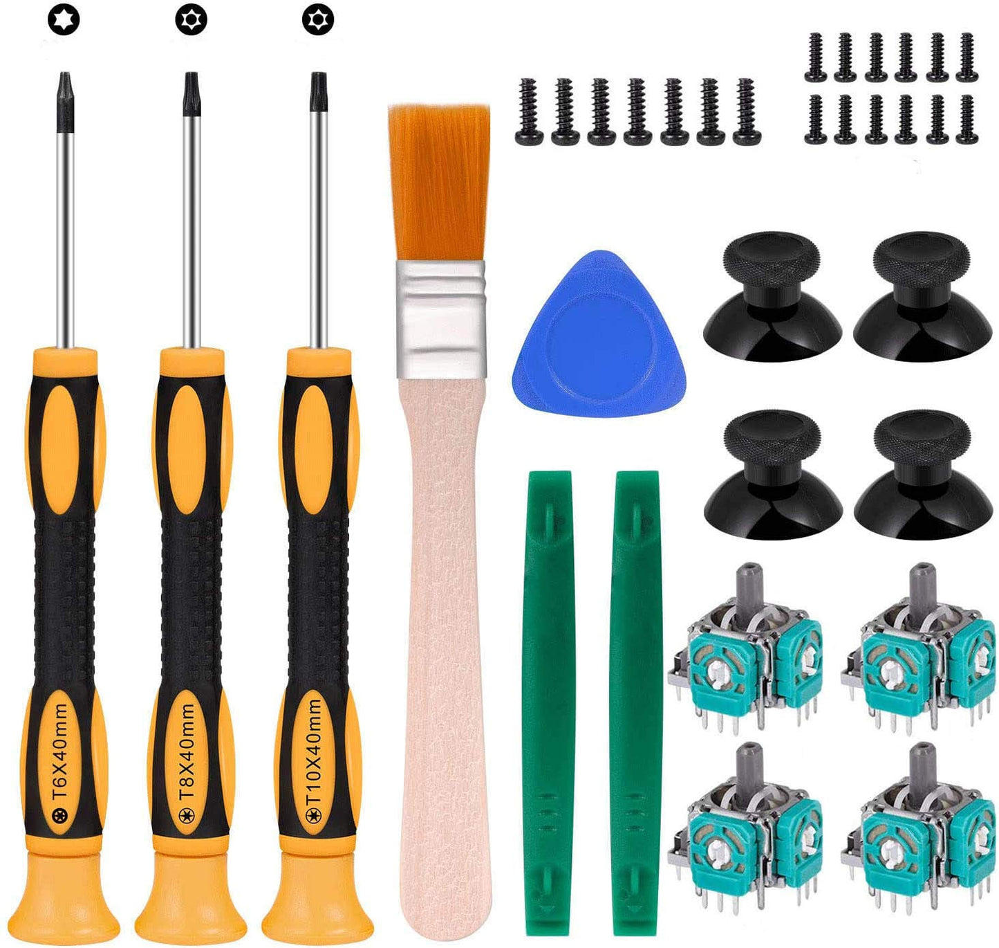 RGEEK Xbox One Controller Joystick Replacement 4PCS Xbox one Joysticks Replacement Parts with T6 T8 T10 Repair Screwdriver Kit for Xbox Controller