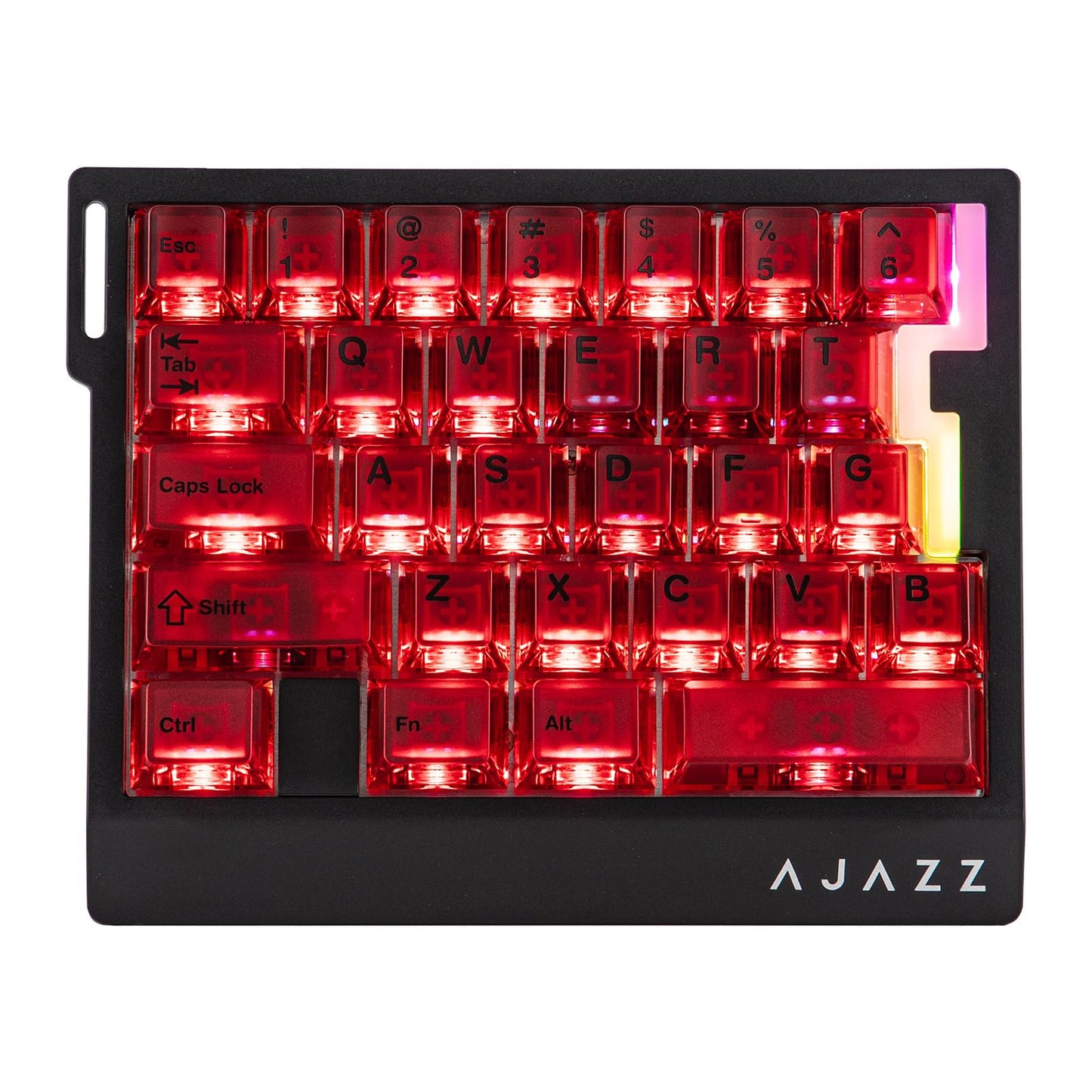 MechLands AJAZZ AK029 One Handed Gaming Keyboard 8Khz Polling 29 Keys Rapid Fast Wired Keyboard SOCD & DKS Magnetic Switch Adjustable Actuation RGB Backlits Aluminum Plate (Red Transparent)