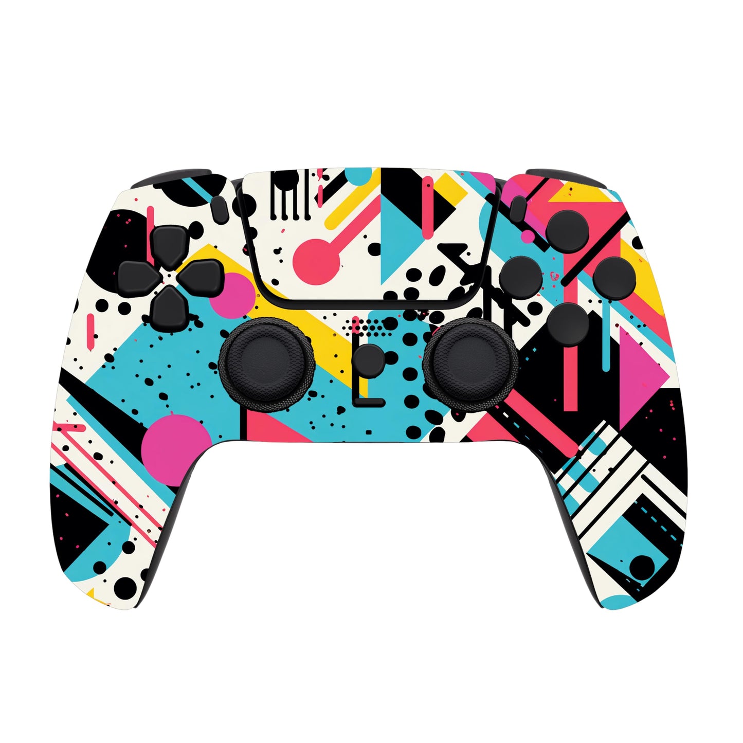 Custom Wireless Controller Compatible with PS5 - Multiple Designs Available (Retro Abstract)
