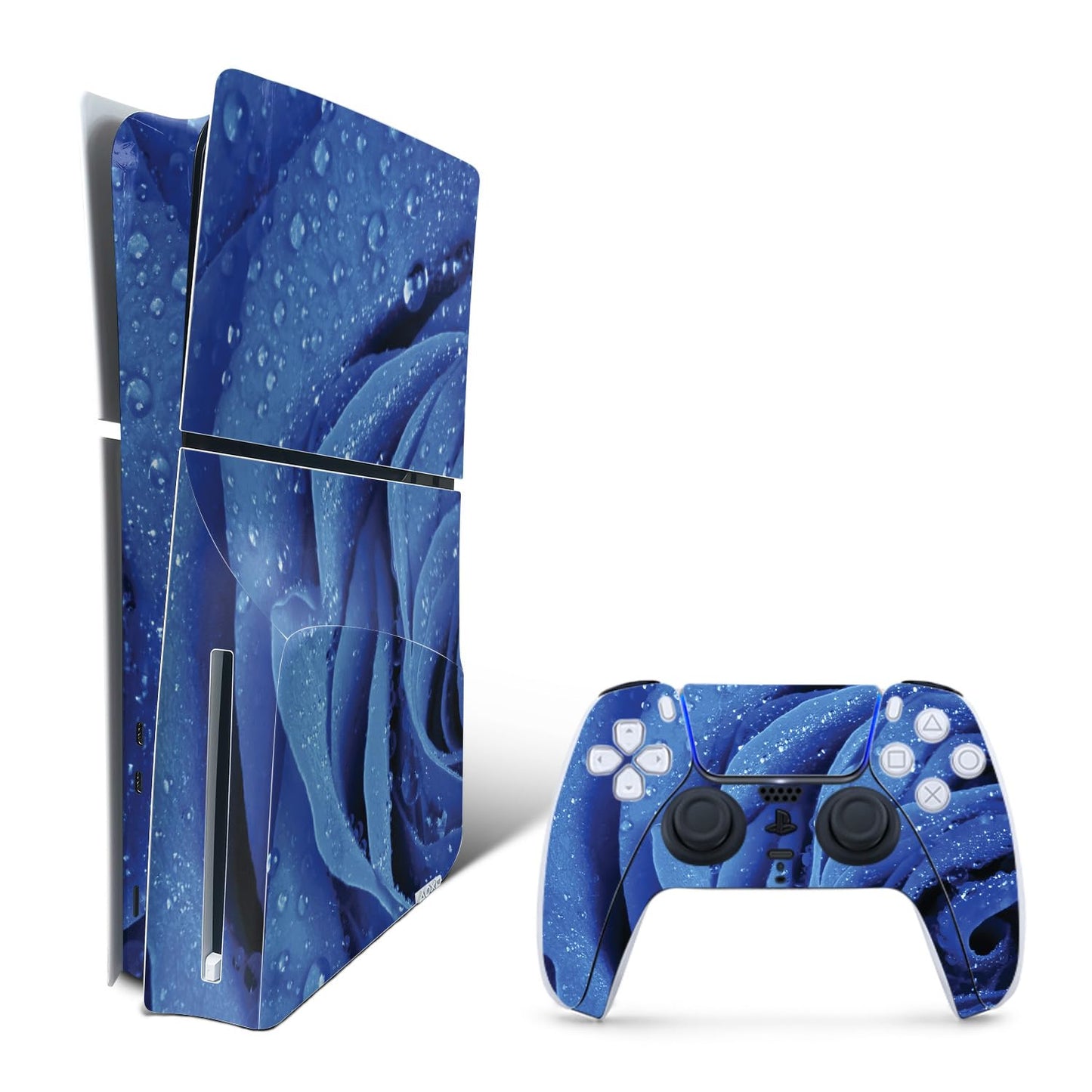 MightySkins Skin Compatible with PlayStation 5 Slim Disk Edition Bundle - Rose Closeup | Protective Durable and Unique Vinyl Decal wrap Cover | Easy to Apply | Made in The USA