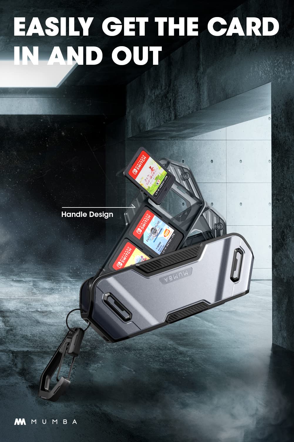 Mumba Switch Game Card Case Holder - Portable 4-Layer Rotatable Design, 4.7 inches, Calx for Nintendo Switch/Switch OLED/Lite