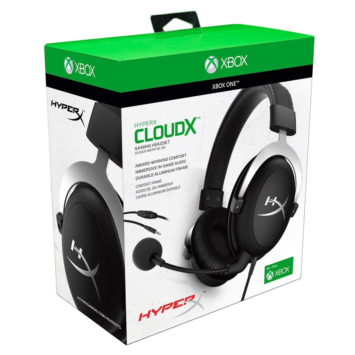 HyperX CloudX Gaming Headset - Wired, Black, Compatible with Xbox One/Xbox Series X|S, Memory Foam, Detachable Microphone, Model HX-HS5CX-SR