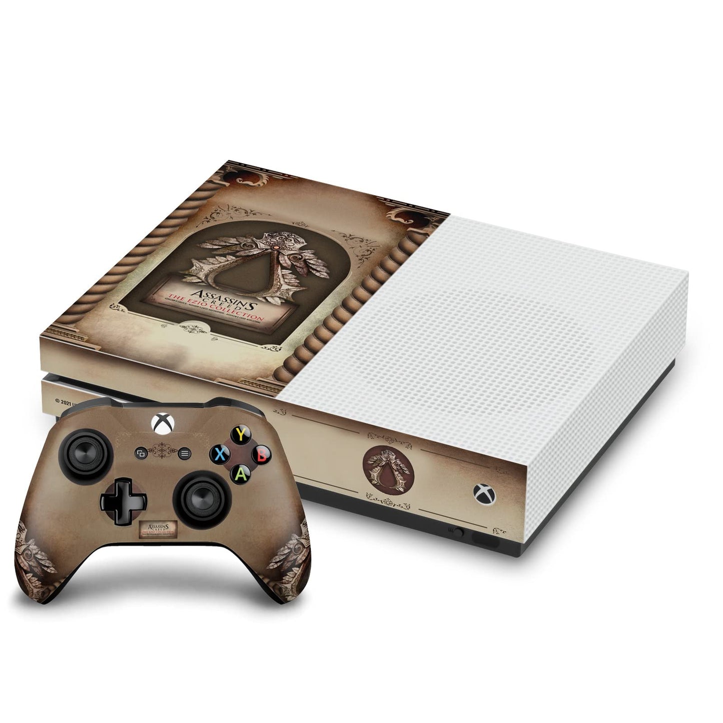 Head Case Designs Officially Licensed Assassins Creed Belt Crest II Graphics Vinyl Sticker Gaming Skin Decal Cover Compatible With Xbox One S Console and Controller Bundle