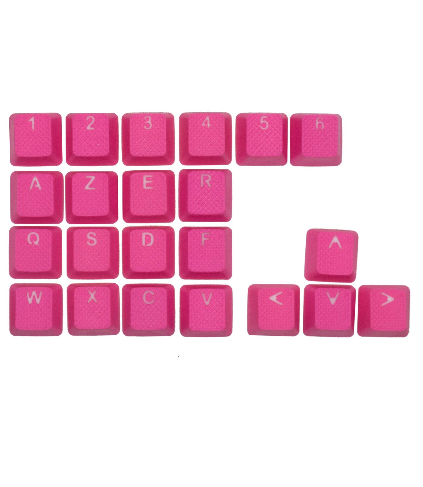 TAI-HAO Rubber Gaming Keycaps Set - 22 Keys for Cherry MX Switches, Neon Pink, Model 022C03PK102