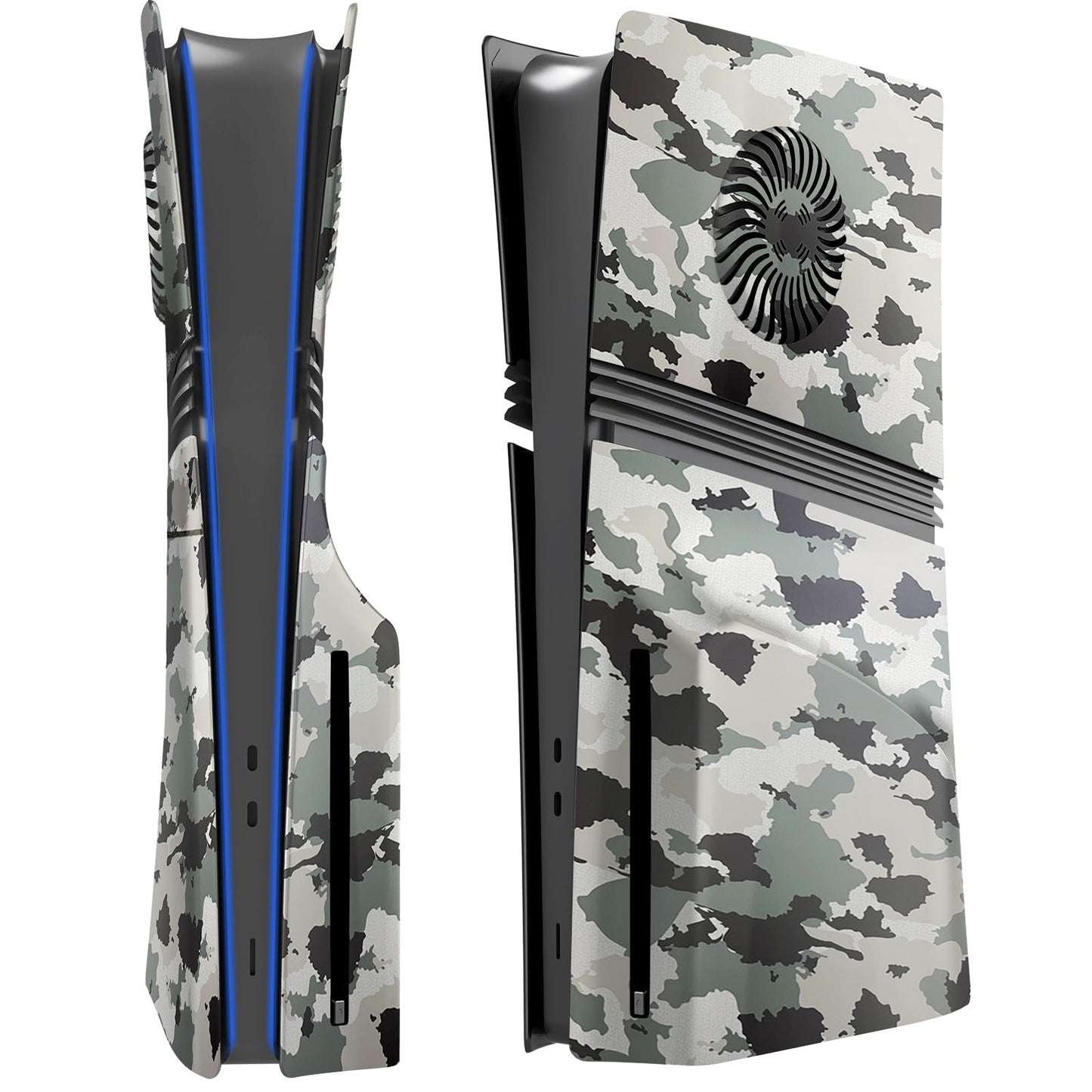 Hzxkqmil Cover Plates Faceplate for PS5 Pro Console Replacement Shell Face Plate Side Panels with Cooling Vents ABS Case Accessories for PS5 Pro Disc Edition (Camouflage)