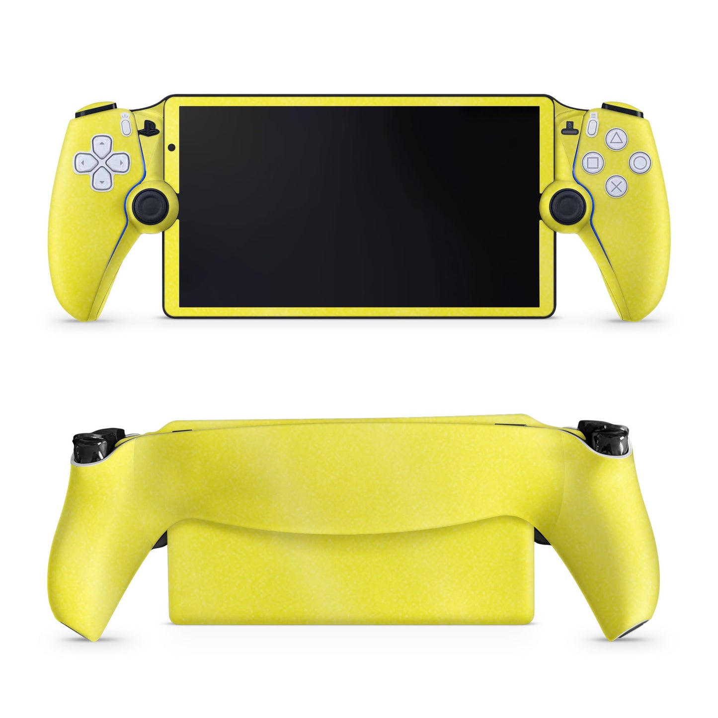 Glossy Glitter Gaming Skin Compatible with PS5 Portal Remote Player - Solid Yellow - fine 3M Vinyl Protective Wrap Decal Cover - Easy to Apply | Crafted in The USA by MightySkins
