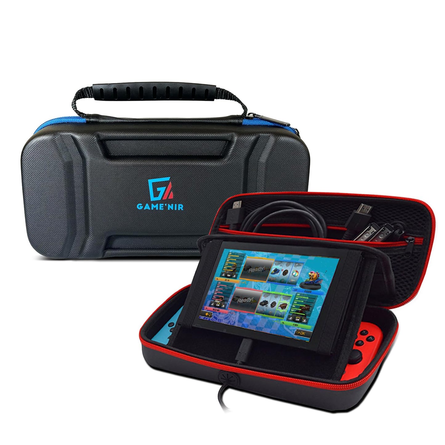 GAMENIR Hard Carrying Case Compatible with Nintendo Switch Sturdy Durable and Strong Big Tpartyl Case 20 Games refill units Protective Hard Shell Pouch for Switch Console Accessories RED