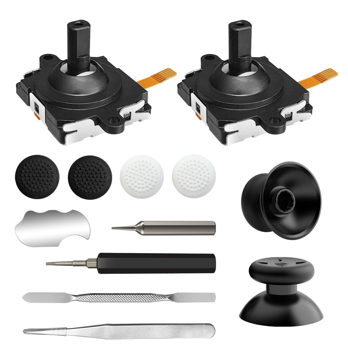 Joystick Replacement Kit for Oculus Quest 2/ 3 Controller OLCLSS Accessories for Oculus Quest 2 Controller and Meta Quest 3 Controller Joysticks Thumbstick Screwdriver Tweezer & Pry Tool (13-in-1)