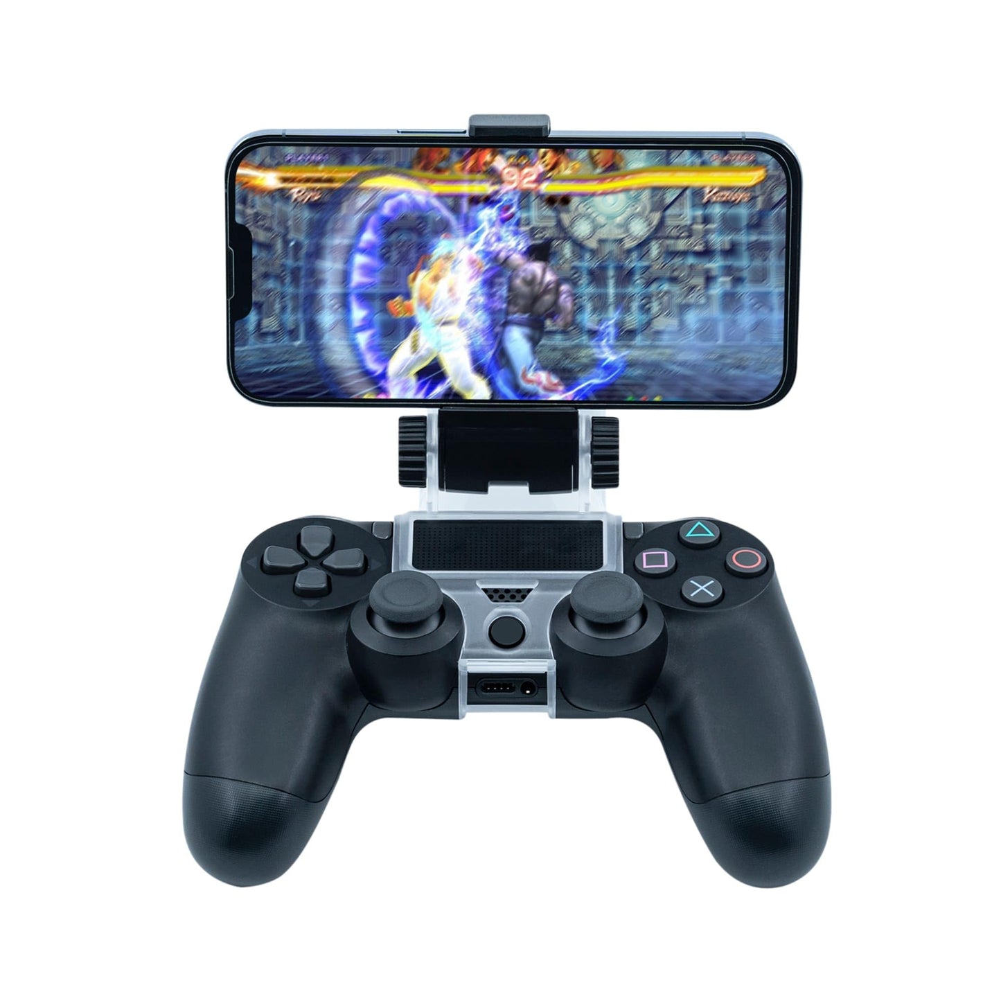 Mcbazel Phone Mount Clip for PS4 Controller Smart Phone Holder Compatible with PS4 DualShock 4 Controller and iPhone Android up to 6 Inch - Black