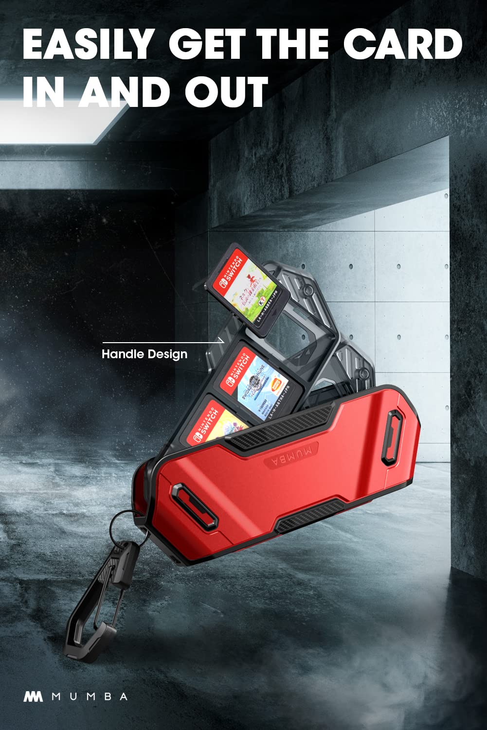 Mumba 12 Switch Game Card Case Holder - Portable Hard Shell for Nintendo Switch, OLED, Lite - Ruddy, 4 Layer Rotatable Design