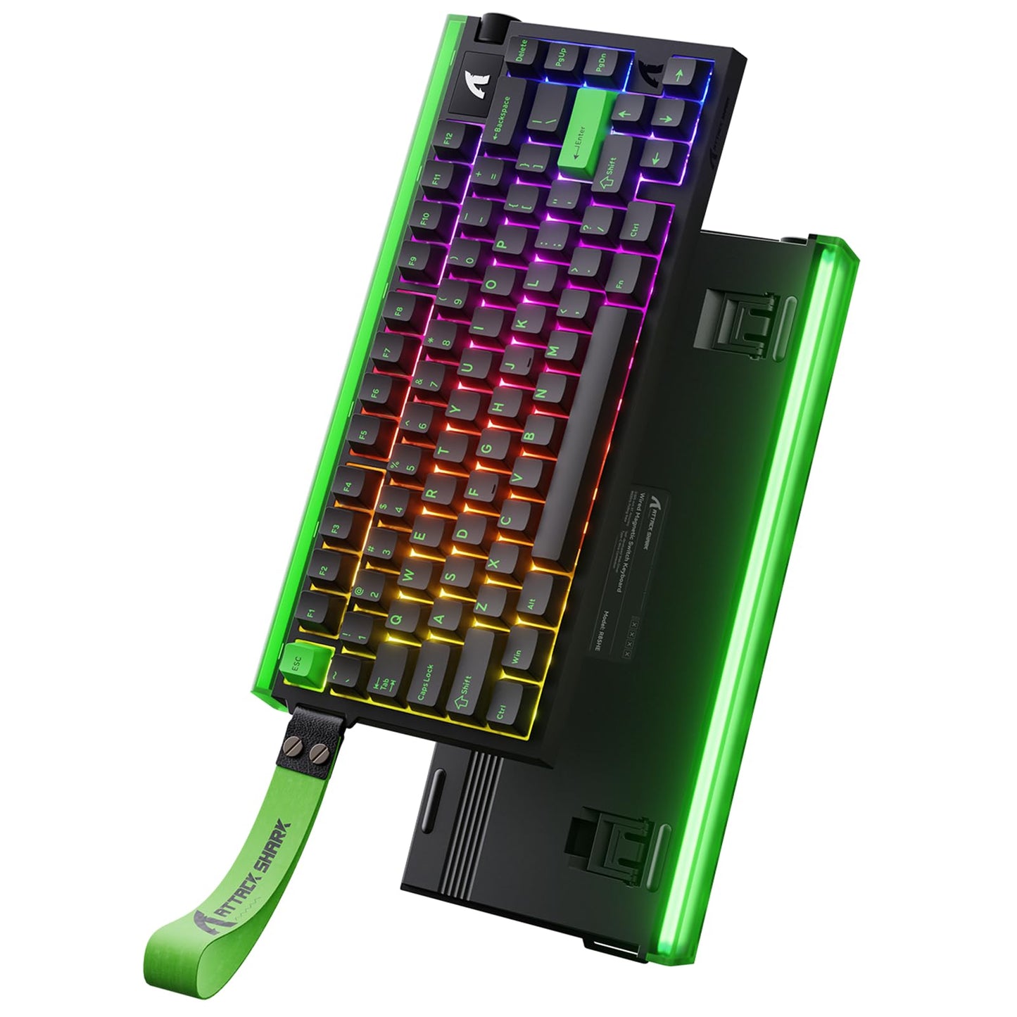 ATTACK SHARK R85 HE Wired 75% Rapid Trigger Mechanical RGB Gaming Keyboard with Custom Lightbox 8KHz Polling Rate 0.005mm RT Accuracy 0.08MS Latency Hall Effect Magnetic Switch Driver for PC-Green