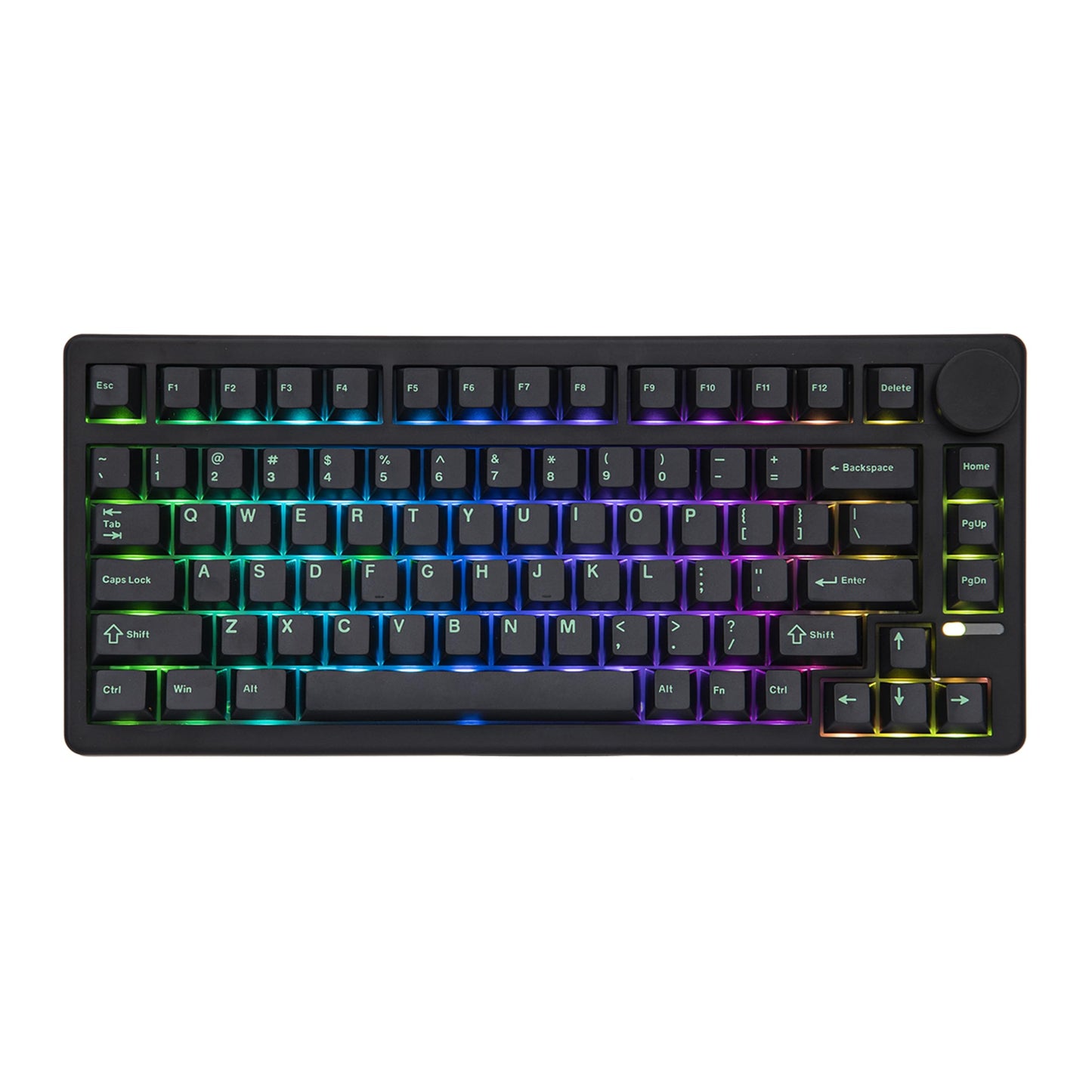 Ematerial nameAKER QK81 75% Wireless Mechanical Gaming Keyboard QMK/VIA Programmable and Hot-Swappable 81 Keys with Metal Knob 2.4Ghz/BT/USB Creamy Gasket-Mount RGB Backlight (Black Wisteria Switch)