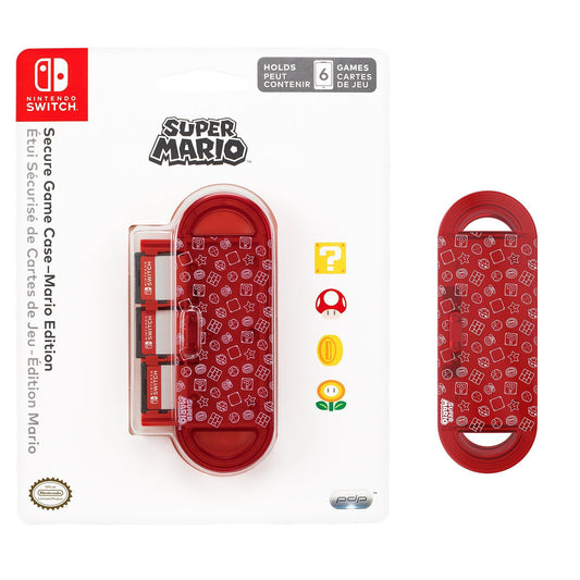 PDP Gaming Super Mario Bros Game Case for 6 Games - Red, Model 500-032, Durable & Secure for Nintendo Switch