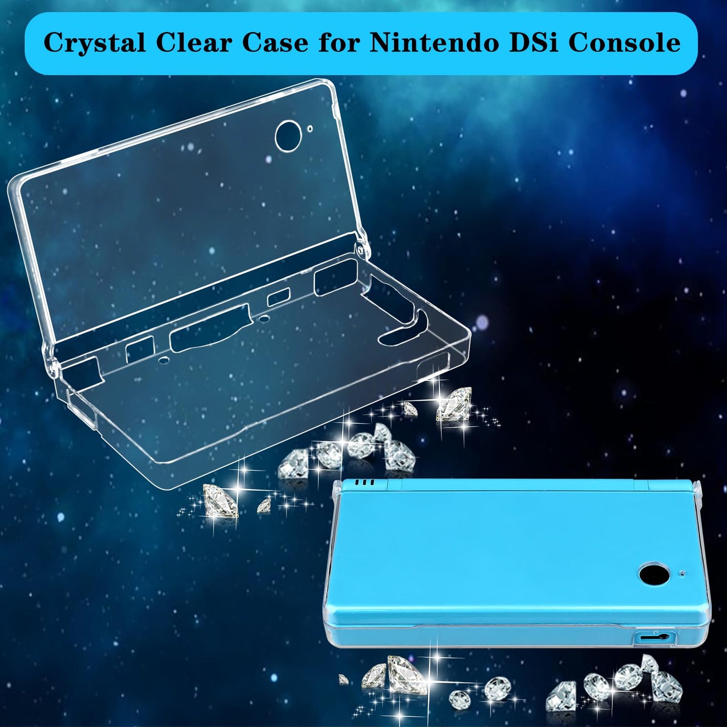 OSTENT Hard Crystal Case for Nintendo DSi - Clear, Model 027600, Durable Skin Cover Shell