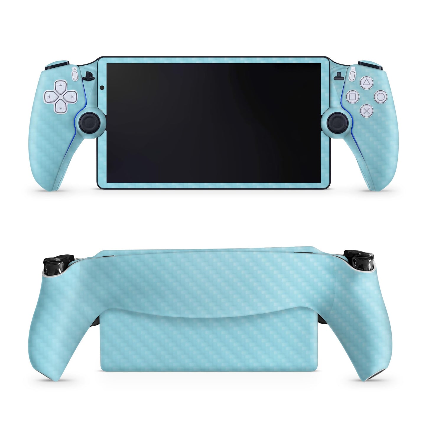Carbon Fiber Gaming Skin Compatible with PS5 Portal Remote Player - Solid Baby Blue - fine 3M Vinyl Protective Wrap Decal Cover - Easy to Apply | Crafted in The USA by MightySkins