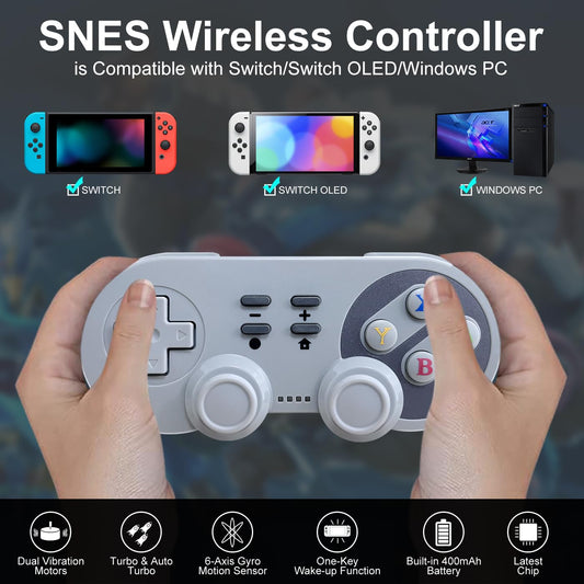 ADHJIE Wireless Controller - Grey Color, Ergonomic Design for Gaming