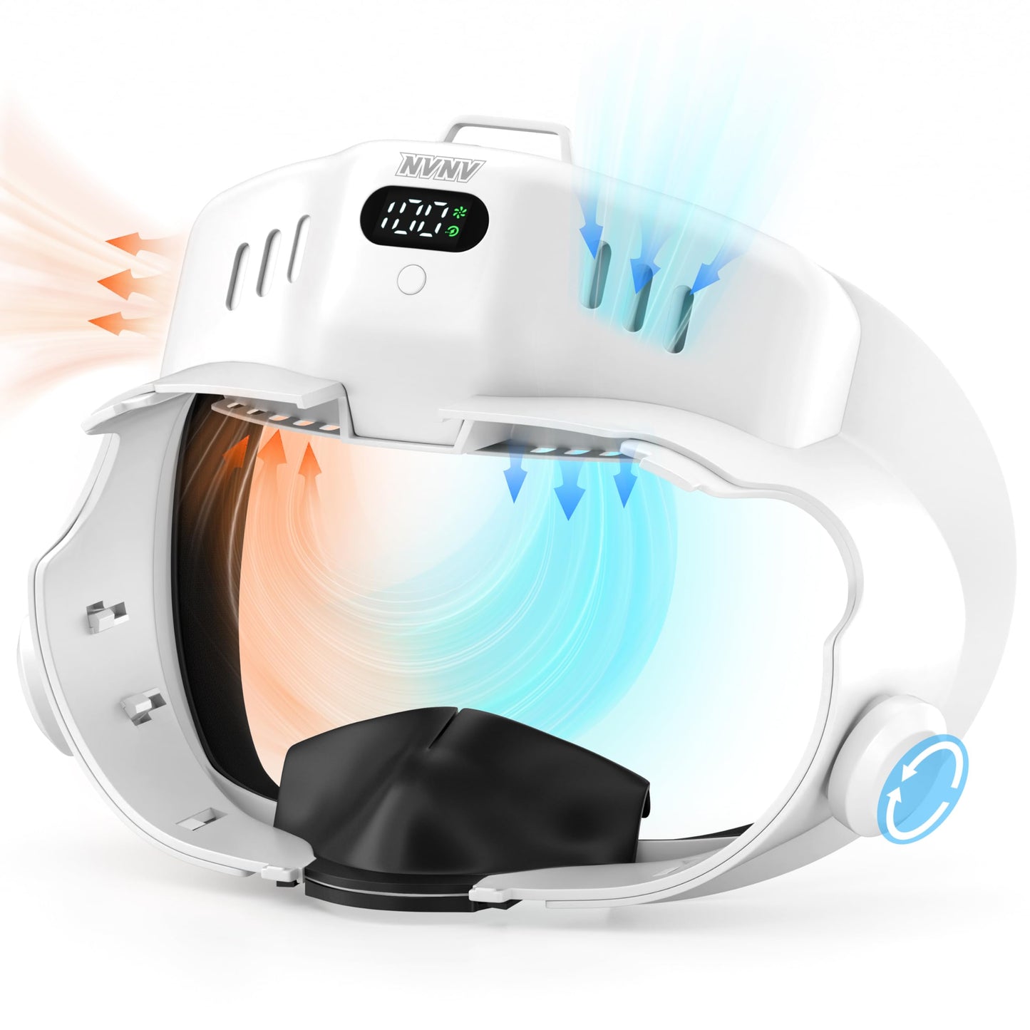 NVNV VR Cooling Fan Only Compatible with Oculus/Meta Quest 3 VR Accessory with Face Pad Facial Interface&Anti Fog Fan 3-Gear Independent Dual Turbo Cooling Fan with Dedicated Air Channels