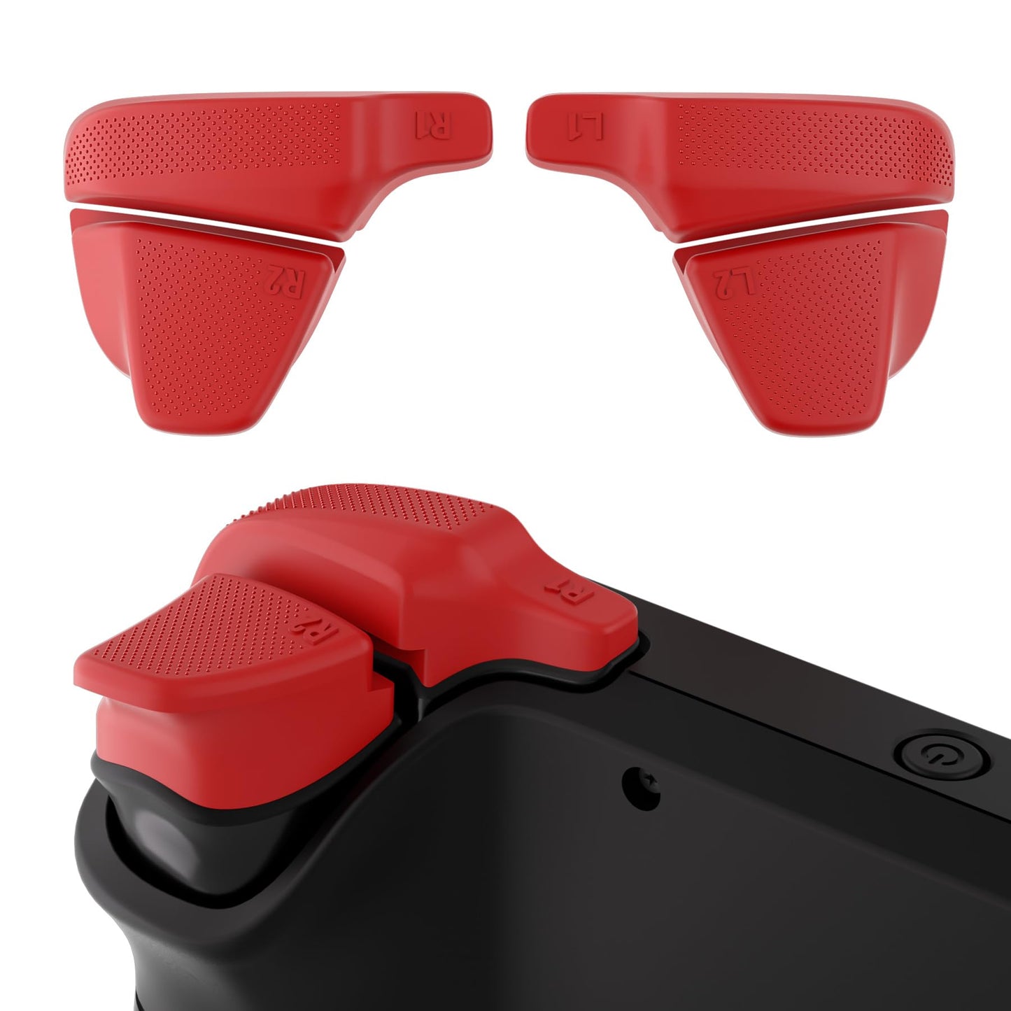PlayVital LR Increaser Shoulder Buttons Trigger Enhancement Set for Steam Deck OLED L1R1L2R2 Extender for Steam Deck LCD - Passion Red