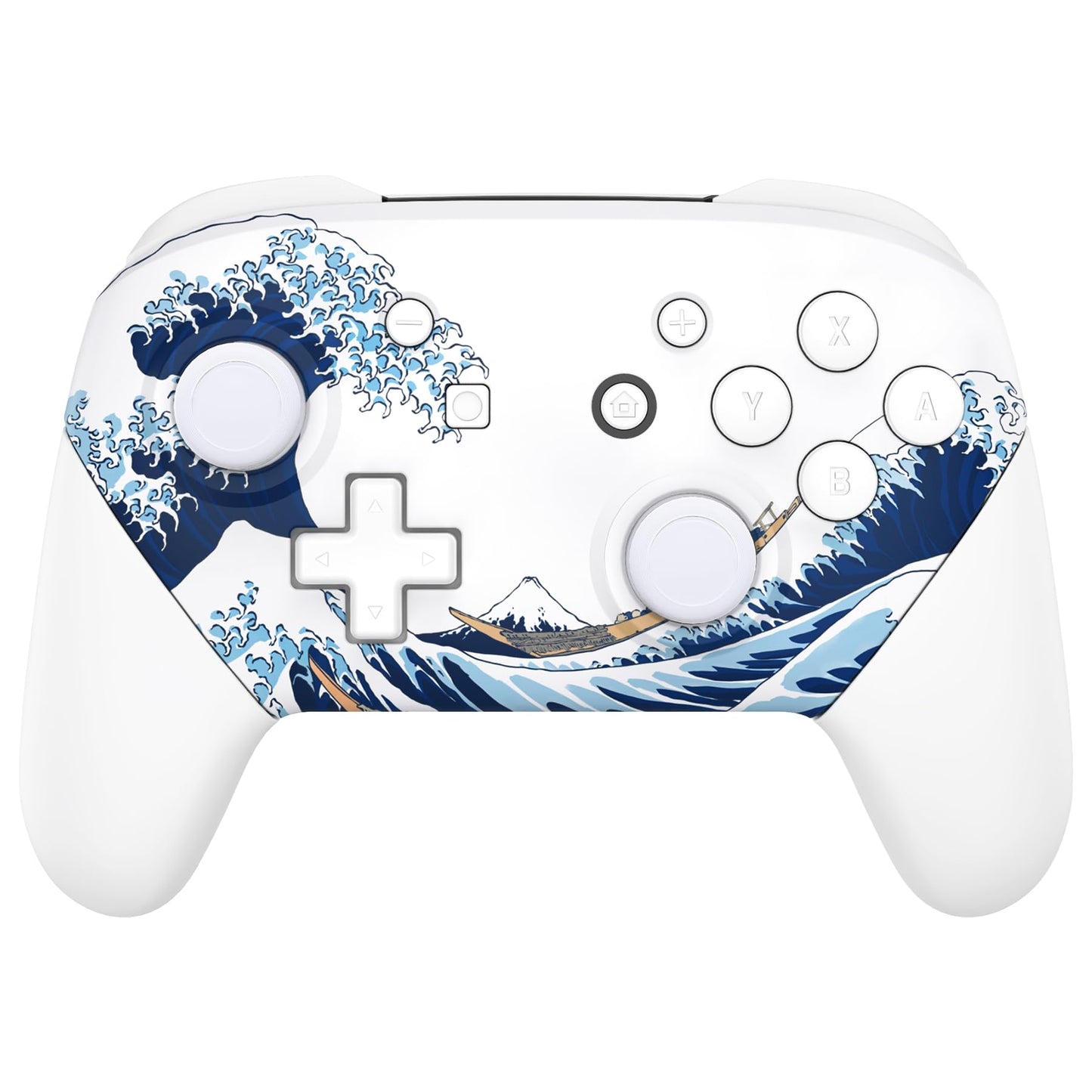 eXtremeRate Faceplate Backplate Handles for Nintendo Switch Pro Controller The Great Wave Off Kanagawa Replacement Hand Grip Housing Shell Buttons for Nintendo Switch Pro Controller - NO Controller
