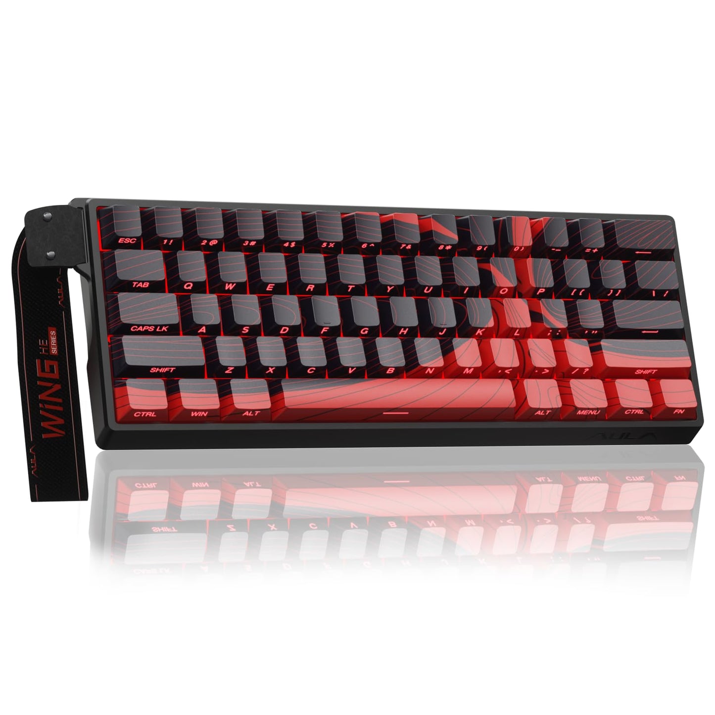 AULA WIN60 HE MAX - 60% Mechanical Gaming Keyboard Wired Hall Effect Magnetic Switches Hot Swappable Adjustable Actuation Rapid Trigger Mode 8000 Hz Polling Rate 60 Percent Keyboard Compact Design