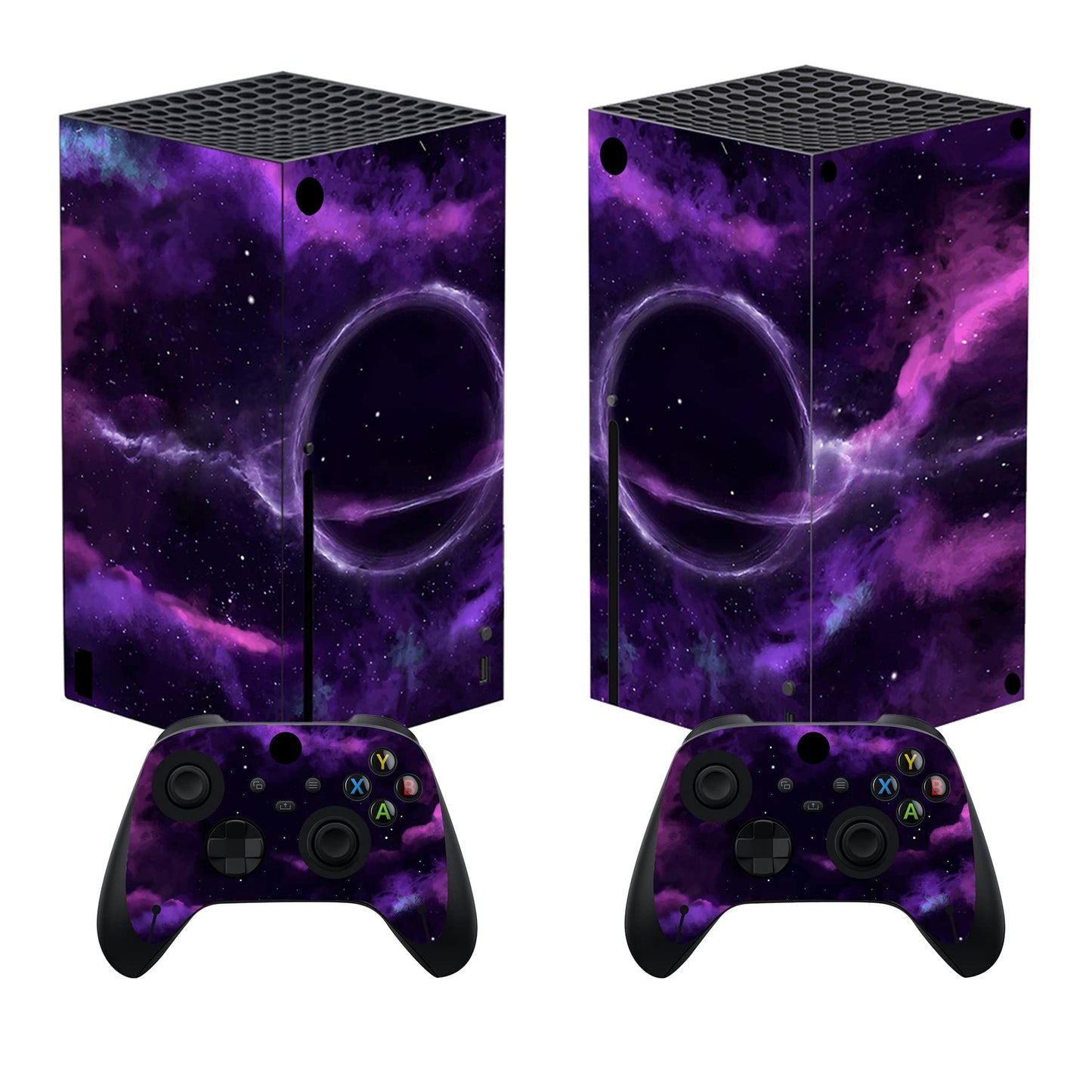 PlayVital Purple Deep Space Custom Vinyl Skins for Xbox Core Wireless Controller Wrap Decal Cover Stickers for Xbox Series X Console Controller