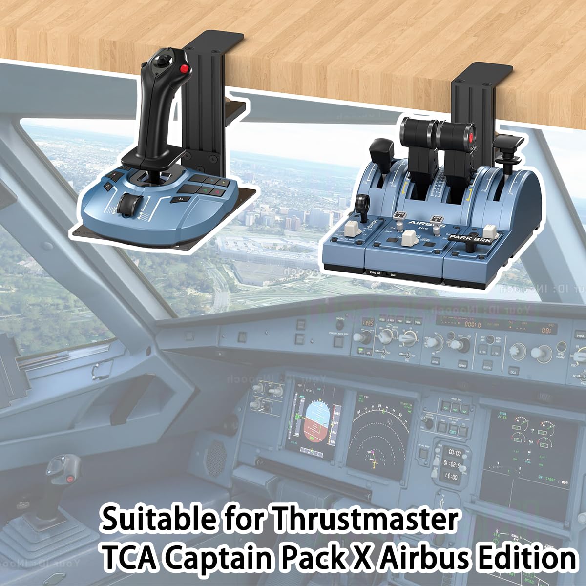 JUYEER Desk Mount for Thrustmaster Hotas Controllers - 2 Pack, Black, Model f41764c8-f296-466f-88ca-fe8d28dd5ba4