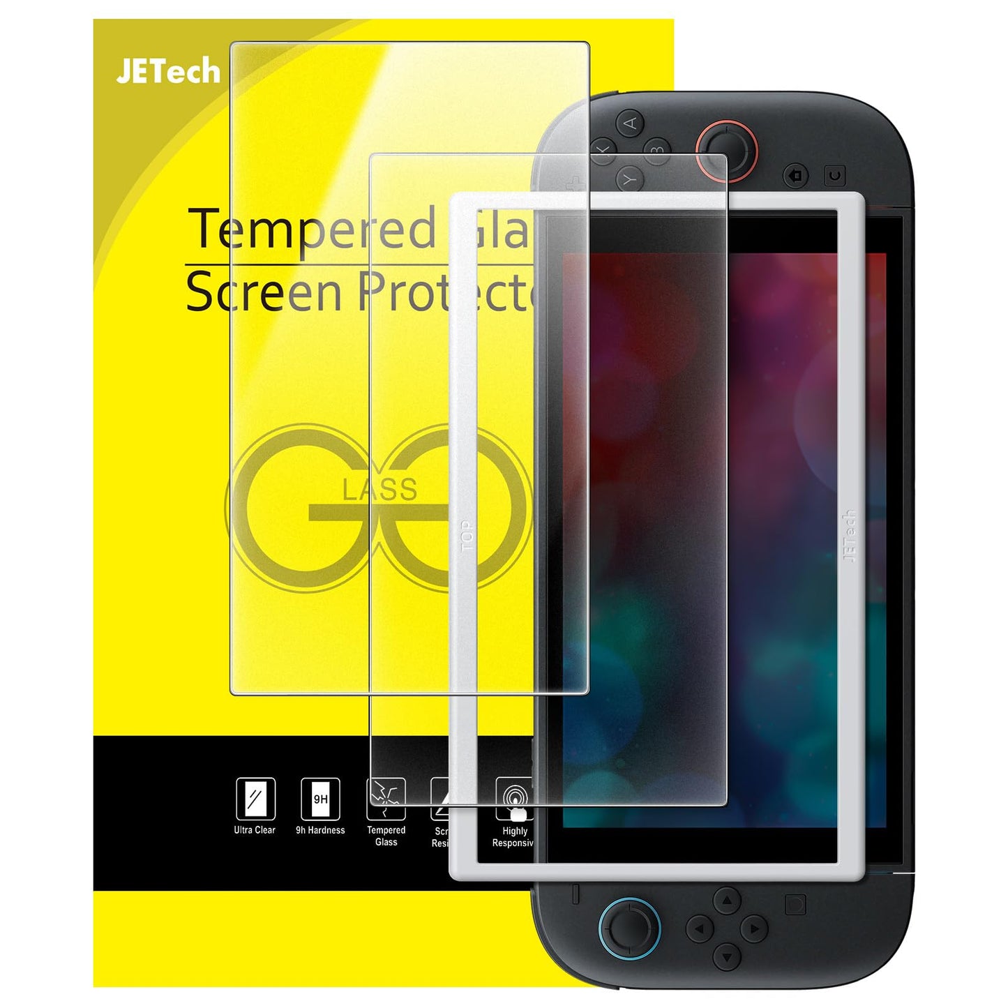 JETech Matte Screen Protector for Nintendo Switch 2 2025 Anti-Glare 9H Tempered Glass Film with Easy Installation Tool Anti-Fingerprint Smooth Touch 2-Pack