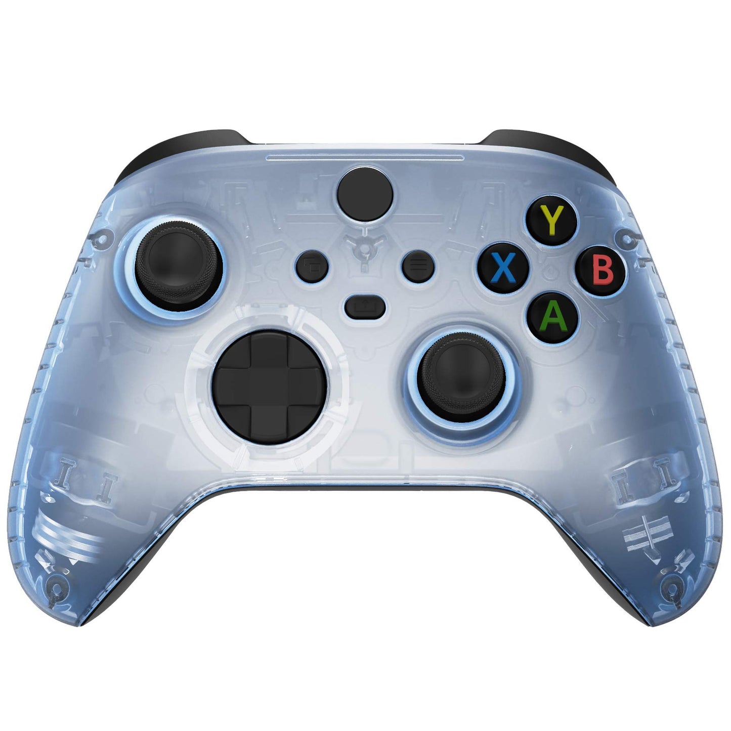 eXtremeRate Replacement Faceplate for Xbox Series X & S Controller - Personalize Your Control - Clear Glacier Blue Front Housing Shell for Xbox Core Wireless Controller