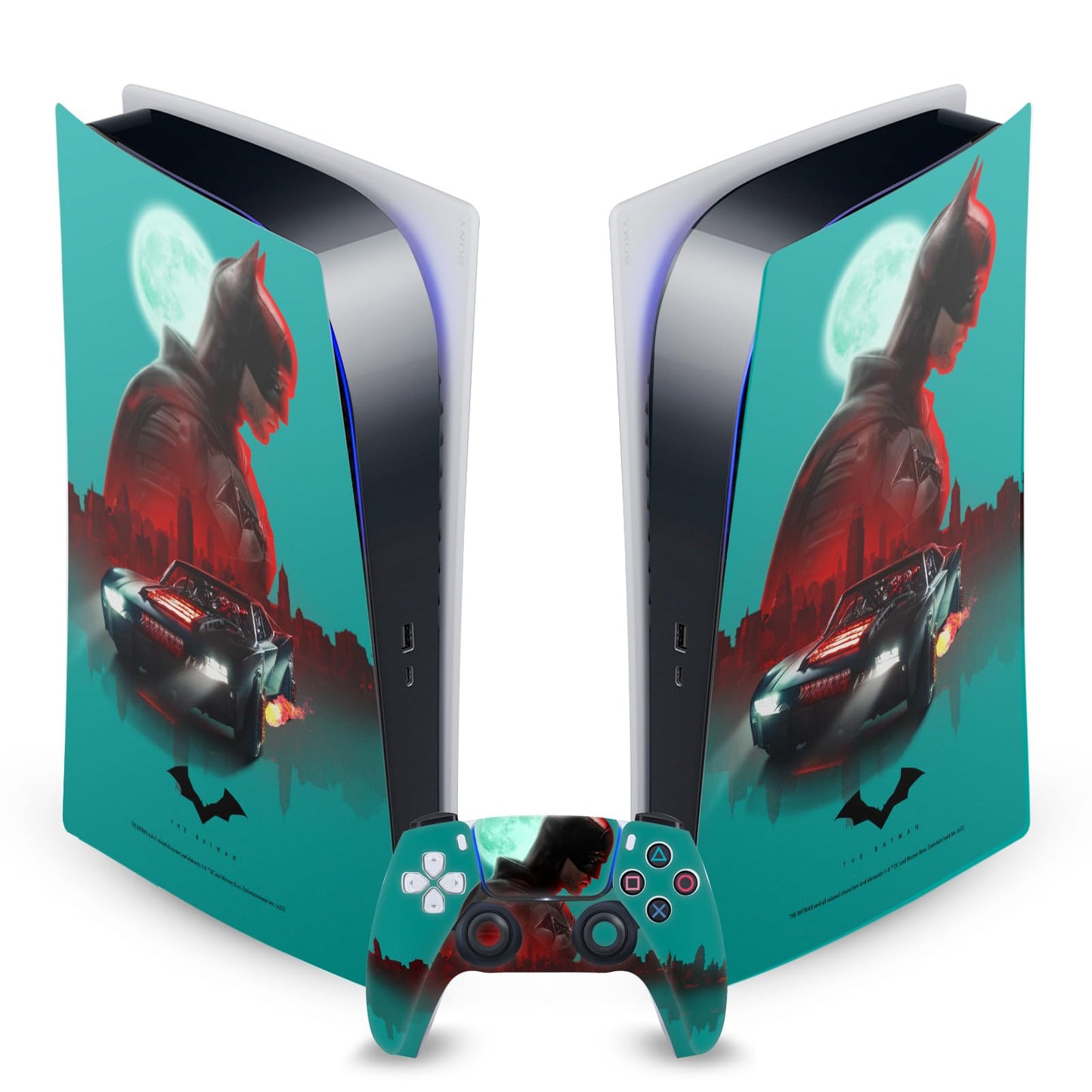 Head Case Designs Officially Licensed The Batman Gotham Batmobile Neo-Noir and Posters Vinyl Faceplate Gaming Skin Decal Compatible With Sony PlayStation 5 PS5 Digital Console and DualSense Controller