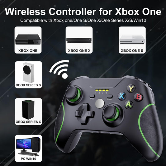 ADHJIE Xbox One Controller - 2.4GHz Wireless, 3.5mm Audio Jack, Black