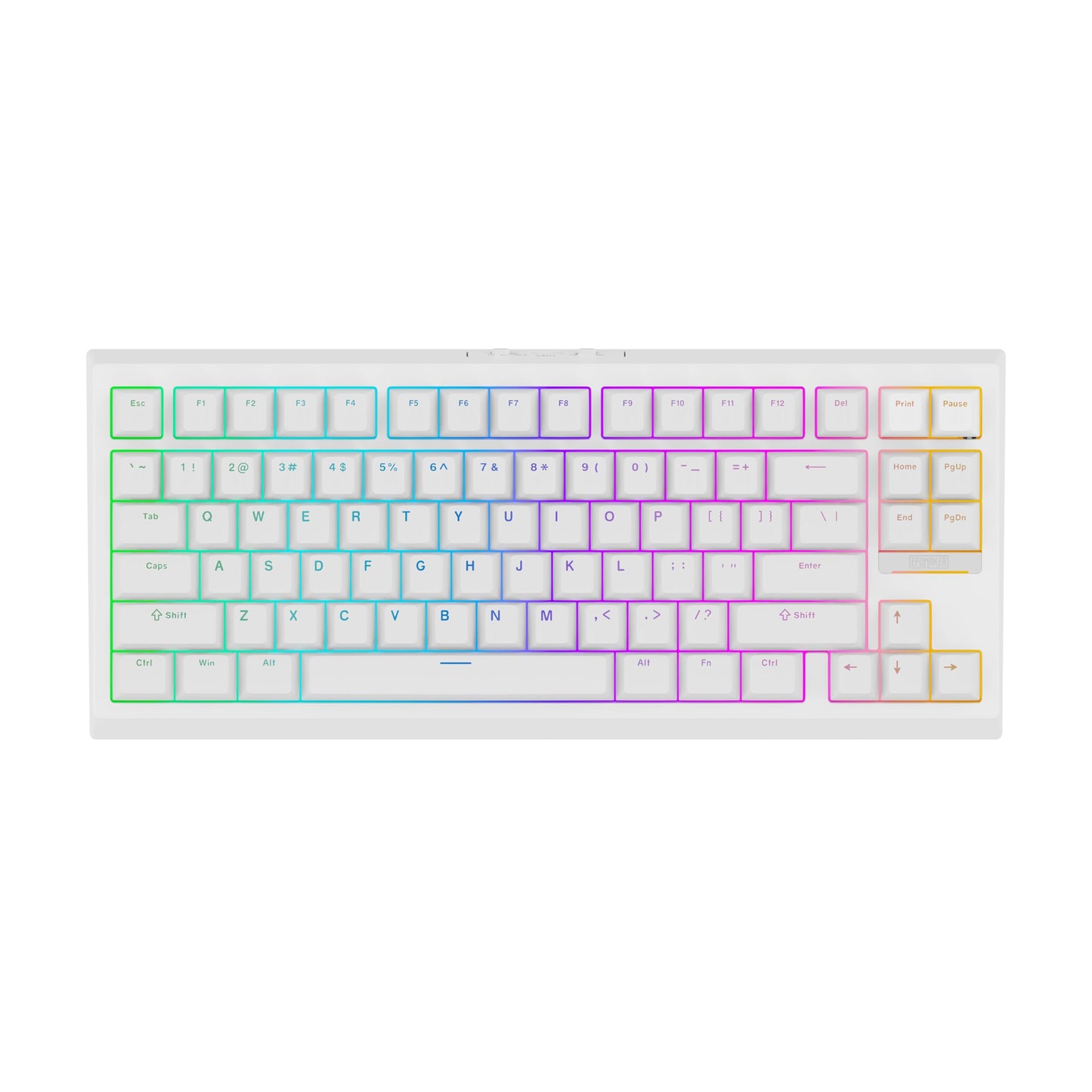 EPOMAKER G84 80% RGB Gaming Mechanical Keyboard 2.4GHz/ Type-C/BT Wireless Keyboard QMK/VIA Programmable Hot-Swappable NKRO with Shine Through PBT Keycaps for Gamers (White Creamy Jade Switch)