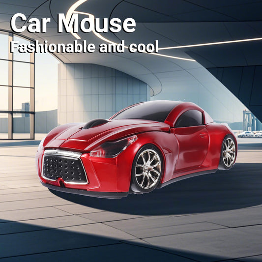 elec Space Wireless Car-Shape Mouse with LED Headlights, 2.4G, 1600 DPI, Red, Model ES-CS-WLH-2.4G-1600DPI