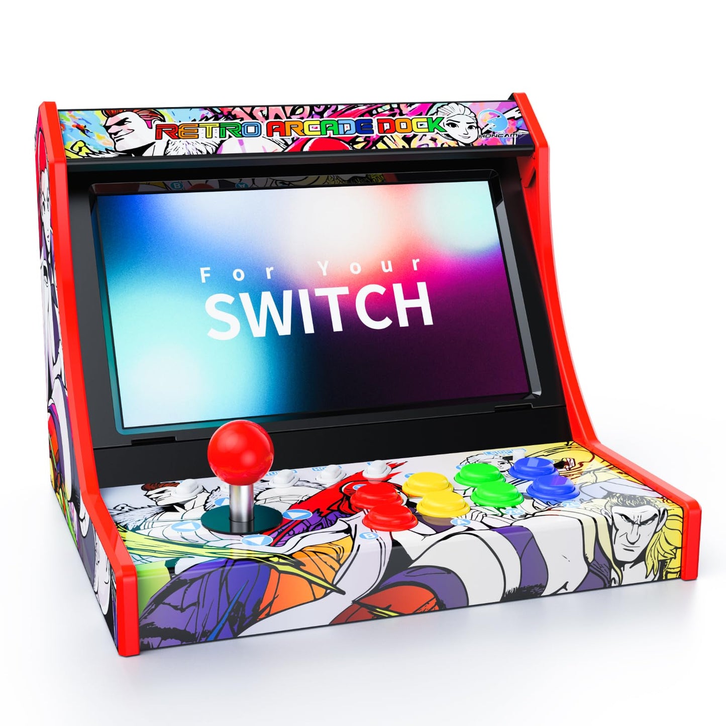 APTGAME Mini Arcade Cabinet for Nintendo Switch / OLED Switch 2 Retro Arcade Machines for Home and Arcade Gaming Cabinet Stand Compatible with Street Fighter and The King of Fighters