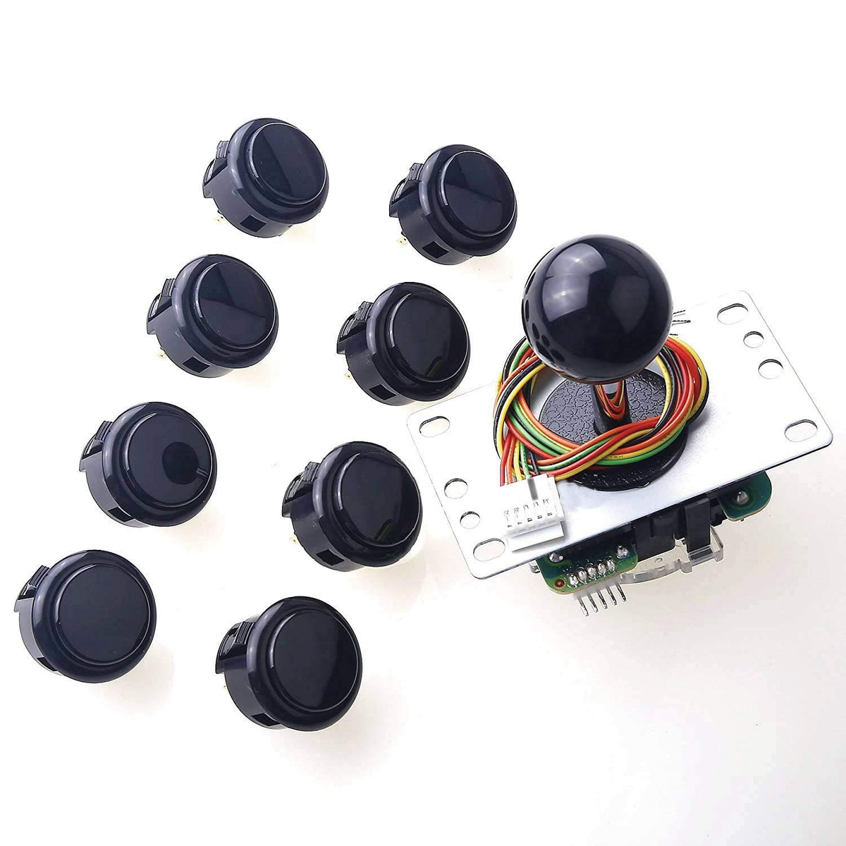 Sanwa JLF-TP-8YT Joystick + Sanwa 8 pcs OBSF-30 Push Button Bundle Kit Color : Black - for Arcade Game 4 & 8 Way Adjustable Compatible with Catz Mad SF4 Tournament Joystick SatNWA