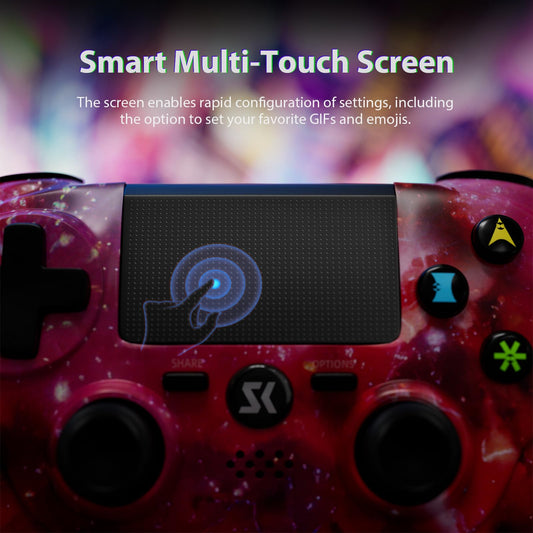 CHENGDAO Wireless Controller for PS4, PS415 Model, Galaxy Nebula Design, Double Vibration, Touch Pad, Audio Function