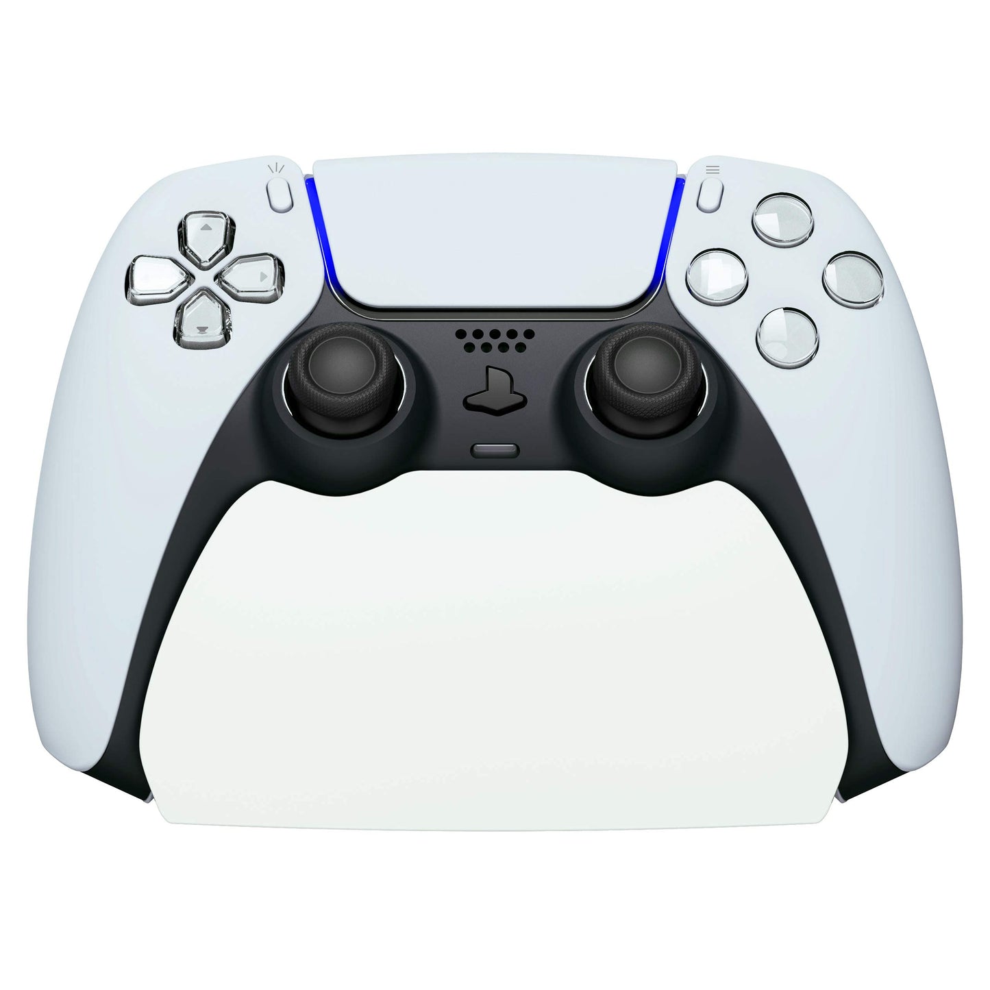 playvital White Controller Display Stand for ps5 Gamepad Accessories Desk Holder for ps5 Controller with Rubber Pads