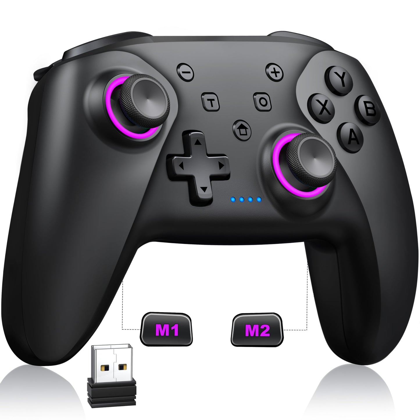 NealGamefy Wireless PC Controller - Bluetooth Controller with Hall Effect Joysticks & Triggers - No Stick Drift No Dead Zone 1000mAh Battery Controller for PC Switch iOS and Android