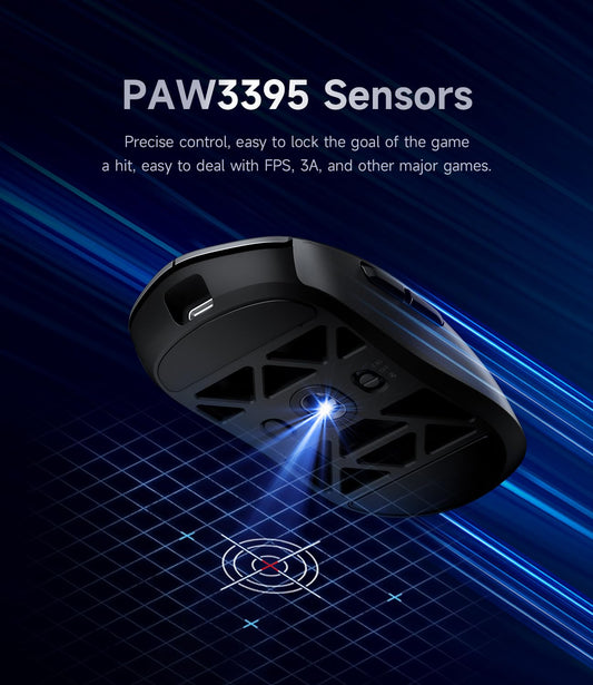MCHOSE AX5 Wireless Gaming Mouse - 26,000 DPI, 4KHz Polling Rate, Ultra-Lightweight, Black