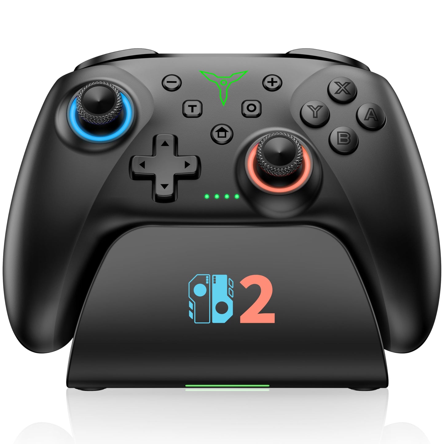 Switch 2 Controller for Nintendo Switch 2/Switch/OLED/Lite Controllers Wireless Switch Controller with Charging Dock RGB Switch Pro Controller with Hall Effect Programmable Turbo and Vibration Black