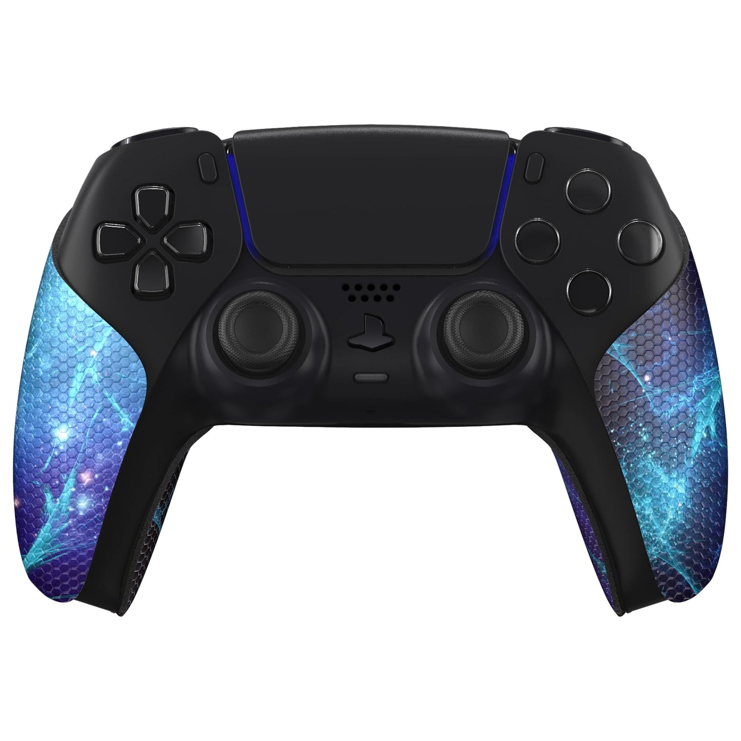 eXtremeRate PlayVital Anti-Skid Sweat-Absorbent Controller Grip for ps5 Controller Professional Textured Soft Rubber Pads Handle Grips for ps5 Controller - Blue Nebula PFPJ132