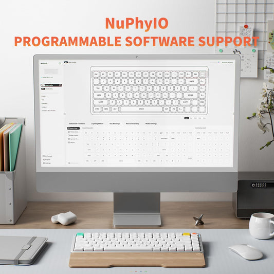 nuphy Air75 V3 Wireless Mechanical Keyboard, 75% Layout, RGB Backlit, Brown Nano Switch, White Color, Gasket Mounted, Hot Swappable